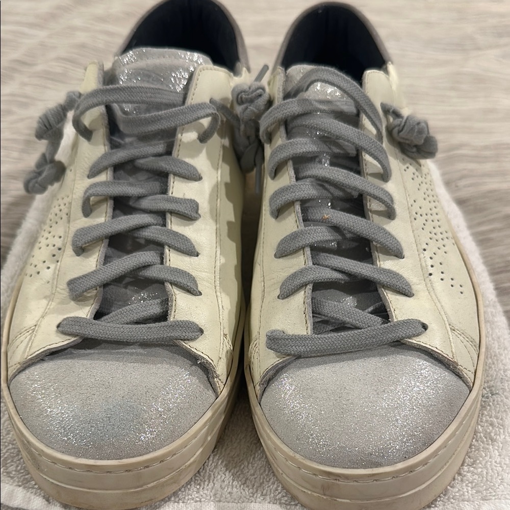 Women's White and Gray Sneakers